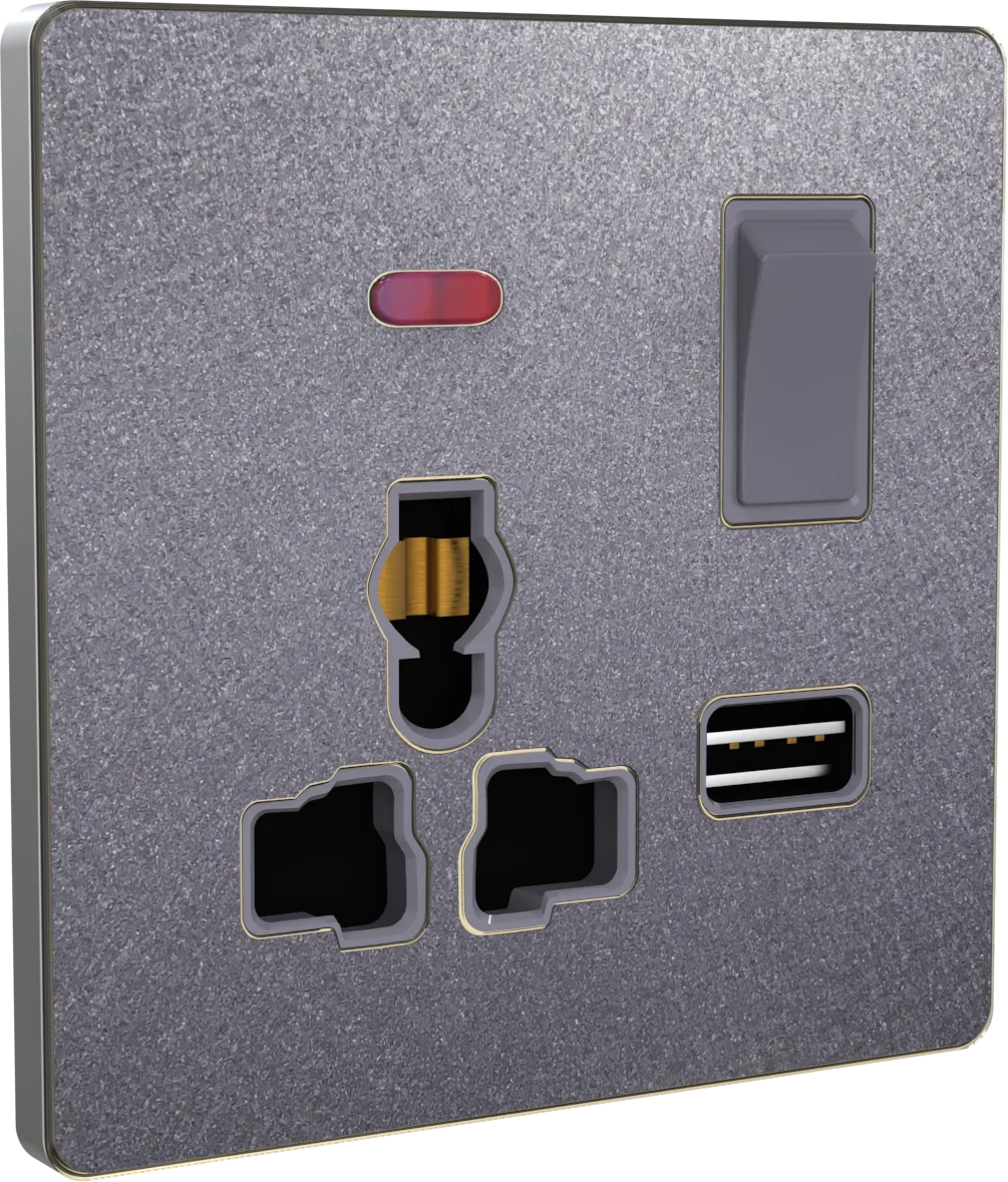 Super Star alpha 2&3 pin multi socket with 1 USB