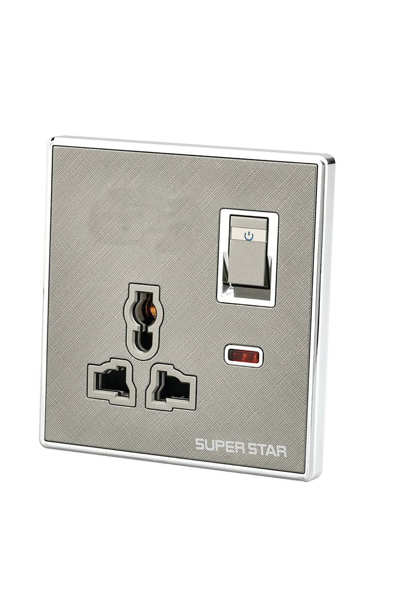 Super Star ultimate series three pin multi socket with switch