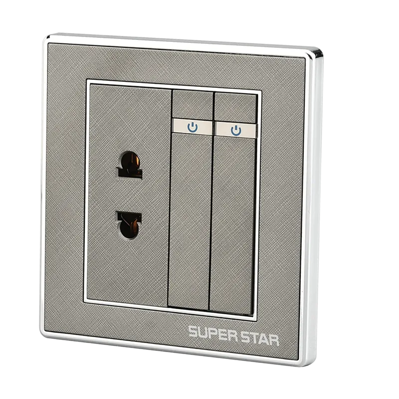 Super Star ultimate series two gang switch (1W) & 1 pcs multi pin socket - 13 Amp