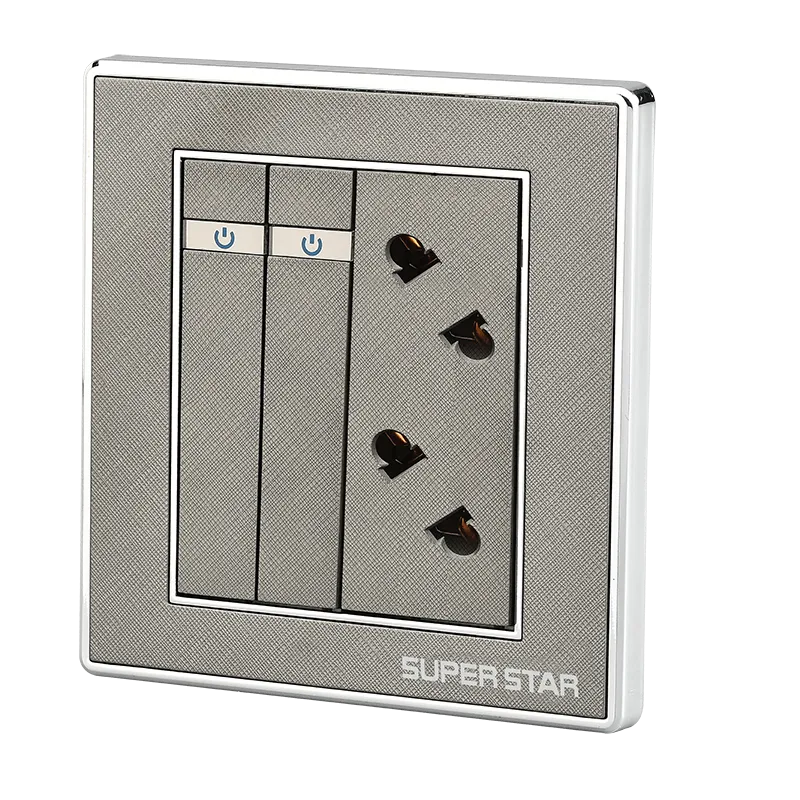 Super Star ultimate series two gang switch (1W) & 2 pcs two pin socket.