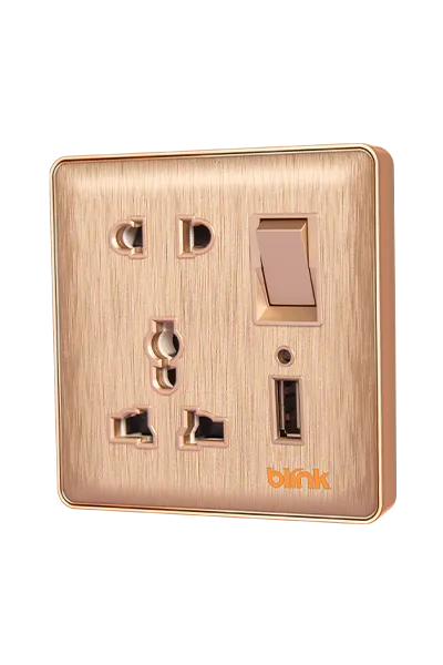 super star ultima gold series 2&3-pin multi socket with 1 USB