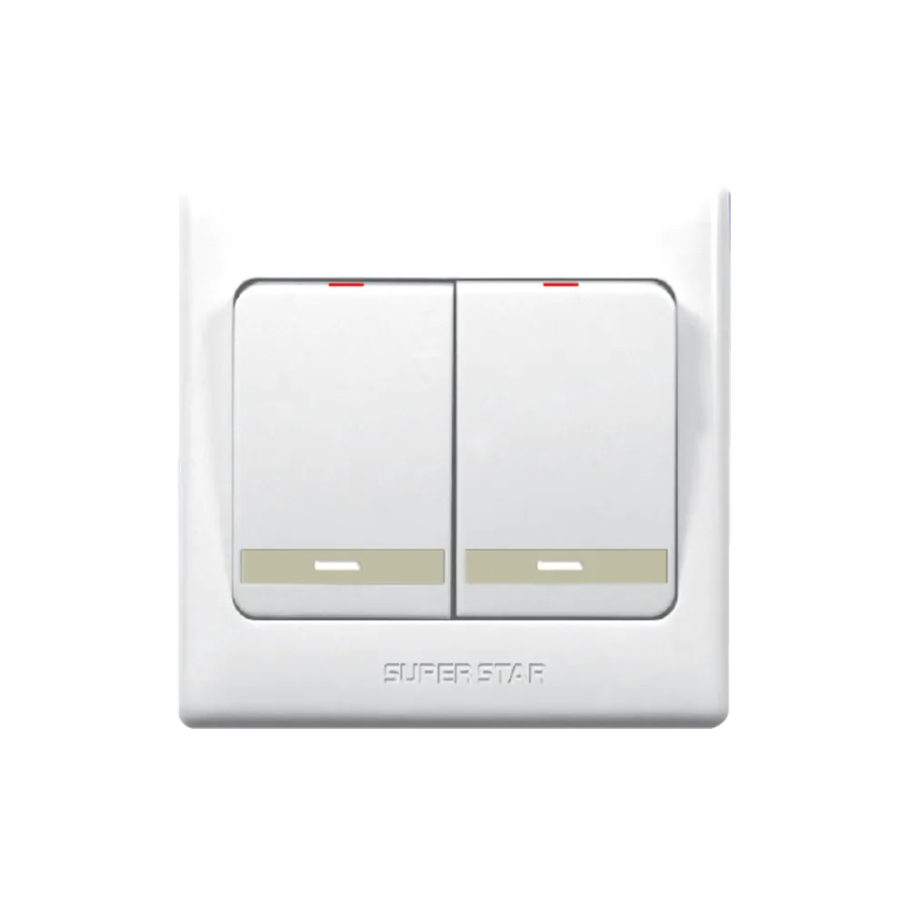 Super Star Rose Series 2 gang 1 way switch