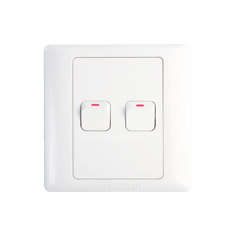 Super Star Lotus Series 2 gang 1 way switch