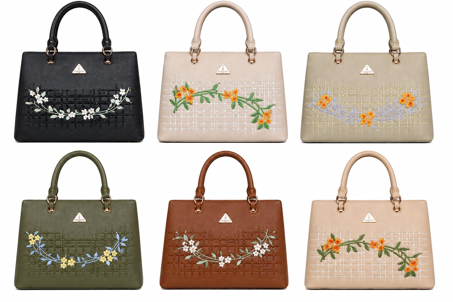 👜 Premium Floral Embroidery Ladies Handbag