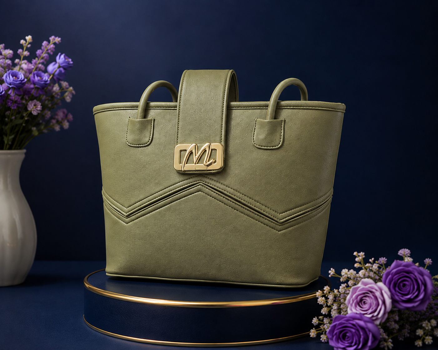 Premium Olive Green Tote Bag