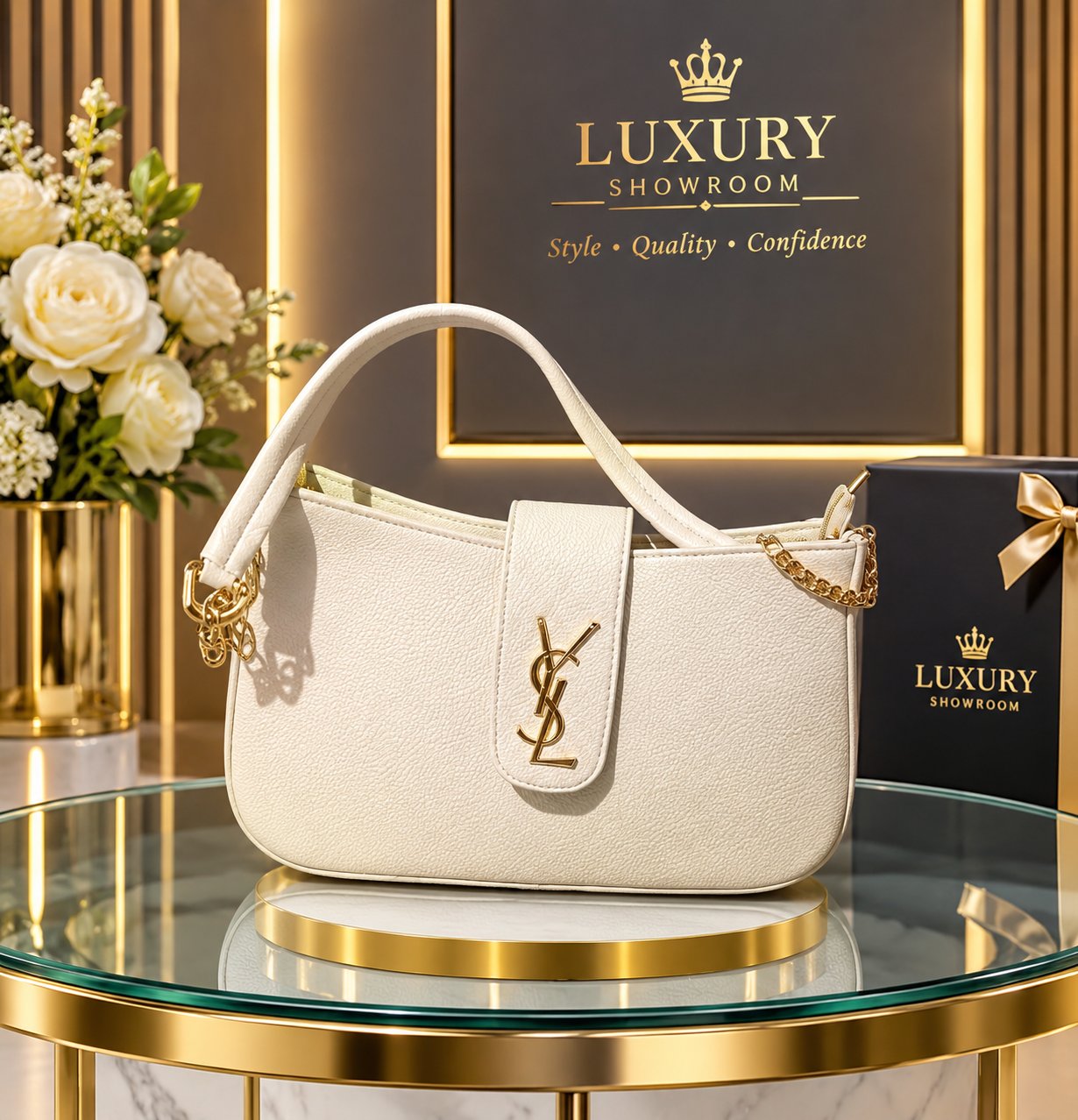 “Ivory Royale Luxe Handbag